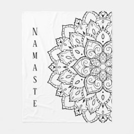 Schwarz und Weiß Mandala Fleece Blanket