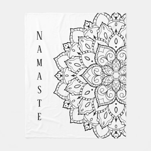Schwarz und Weiß Mandala Fleece Blanket (Vorderseite)