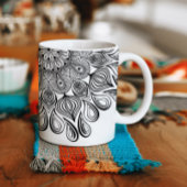 Schwarz und Weiß Mandala Trippy Psychedelic Hippie Kaffeetasse