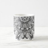 Schwarz und Weiß Mandala Trippy Psychedelic Hippie Kaffeetasse (Mittel)