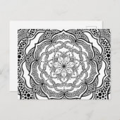 Schwarz und Weiß Mandala Trippy Psychedelic Hippie Postkarte (Vorne/Hinten)