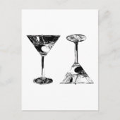 Schwarz und Weiß MartinisPop Kunst Postkarte (Vorderseite)