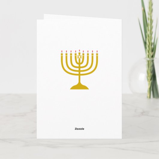 Schwarz und Weiß Menorah Happy Hanukkah Karte (Rückseite)