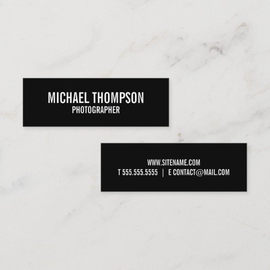 Schwarz und Weiß Mini Visitenkarte (Vorne/Hinten)