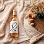 Schwarz und Weiß Minimalistisch Moderne Hochzeit Weinetikett