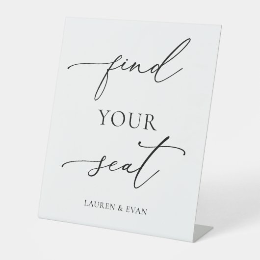 Schwarz und Weiß Minimalistisch Sitzsuche Sockelschild (Vorderseite)