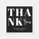 Schwarz und Weiß Minimalistisch Vielen Dank für Ih Serviette (Vorderseite)