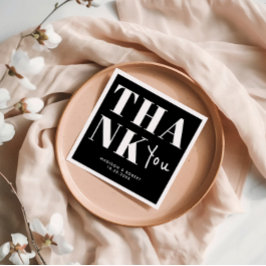 Schwarz und Weiß Minimalistisch Vielen Dank für Ih Serviette