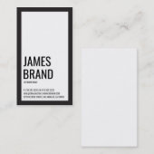 Schwarz und Weiß Minimalistisch Visitenkarte (Vorne/Hinten)