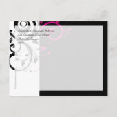Schwarz und Weiß mit Akzent Magenta Swirl Ankündigungspostkarte (Rückseite)