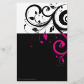Schwarz und Weiß mit Akzent Magenta Swirl Flyer (Hinten)
