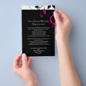 Schwarz und Weiß mit Akzent Magenta Swirl Flyer (Handgriff)