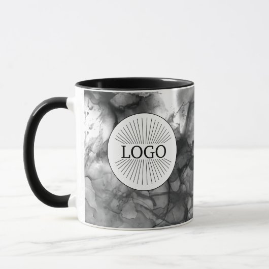 Schwarz und Weiß mit benutzerdefinierten Firmenlog Tasse (Links)