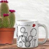 Schwarz und Weiß mit farbenfrohen Kakteen Inspirat Kaffeetasse