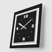 Schwarz und Weiß mit Foto Edge Simplistic Clocks Quadratische Wanduhr (Winkel)