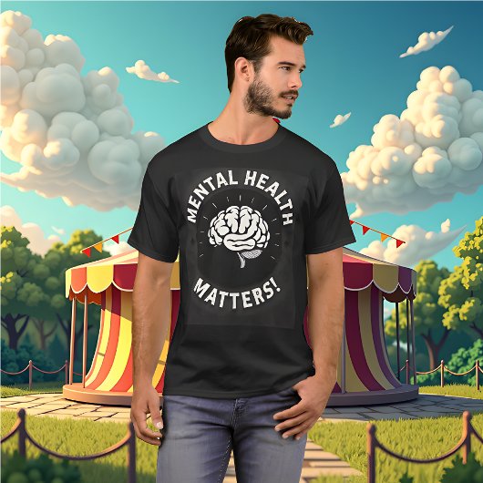 Schwarz und Weiß mit Gehirn - Psychische Gesundhei T-Shirt