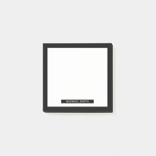 Schwarz und Weiß mit Individuelle Name Post-it Klebezettel