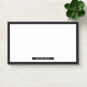 Schwarz und Weiß mit Individuelle Name Post-it Klebezettel (Büro)