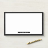 Schwarz und Weiß mit Individuelle Name Post-it Klebezettel (Auf Schreibtisch)