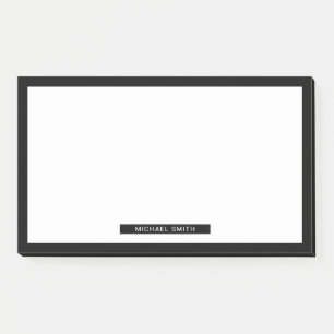 Schwarz und Weiß mit Individuelle Name Post-it Klebezettel