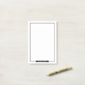 Schwarz und Weiß mit Individuelle Name Post-it Klebezettel (Auf Schreibtisch)