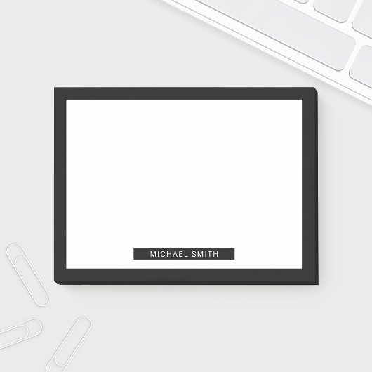 Schwarz und Weiß mit Individuelle Name Post-it Klebezettel