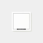 Schwarz und Weiß mit Individuelle Name Post-it Klebezettel (Vorderseite)