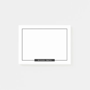 Schwarz und Weiß mit Individuelle Name Post-it Klebezettel