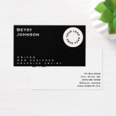 Schwarz und Weiß mit Logo und QR-Code Visitenkarte (Schreibtisch)