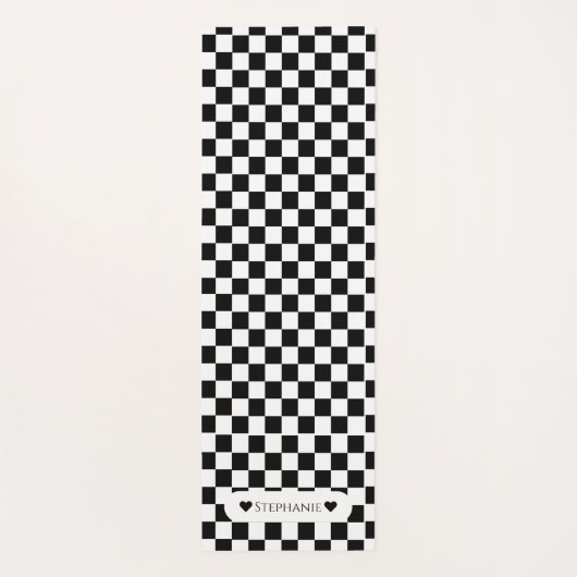 Schwarz und Weiß mit Namen Yogamatte (Rückseite)