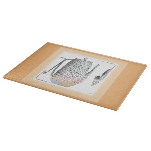 Schwarz und Weiß mit Pastellglas Schneidebrett (Ecke)