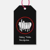 Schwarz und Weiß mit rotem, individuellem Restaura Geschenkanhänger (Rückseite)