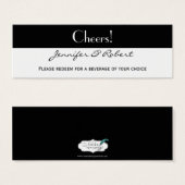 Schwarz und Weiß mit Ruby Accent Drink Ticket (Vorne & Hinten)
