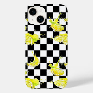 Schwarz und Weiß mit Zitronen Case-Mate iPhone 14 Hülle