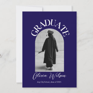 Schwarz und Weiß Modern Elegant schick Absolventen Einladung