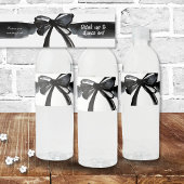 Schwarz und Weiß Moderne Bow Wasser Warte du? Wasserflaschenetikett