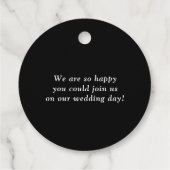 Schwarz und Weiß Moderne Elegance Hochzeit Vielen  Geschenkanhänger (Rückseite)