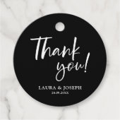 Schwarz und Weiß Moderne Elegance Hochzeit Vielen  Geschenkanhänger (Vorderseite)