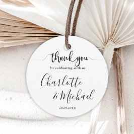 Schwarz und Weiß Moderne Elegance Hochzeit Vielen Geschenkanhänger