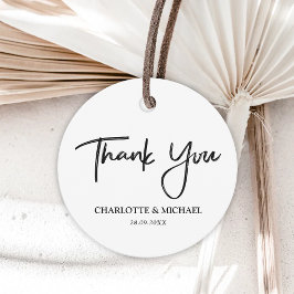 Schwarz und Weiß Moderne Elegance Hochzeit Vielen Geschenkanhänger