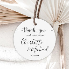 Schwarz und Weiß Moderne Elegance Hochzeit Vielen Geschenkanhänger