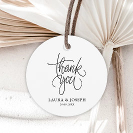 Schwarz und Weiß Moderne Elegance Hochzeit Vielen Geschenkanhänger