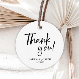 Schwarz und Weiß Moderne Elegance Hochzeit Vielen Geschenkanhänger