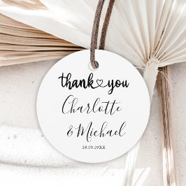 Schwarz und Weiß Moderne Elegance Hochzeit Vielen Geschenkanhänger