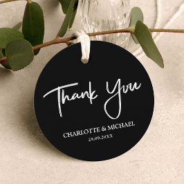 Schwarz und Weiß Moderne Elegance Hochzeit Vielen Geschenkanhänger