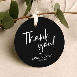 Schwarz und Weiß Moderne Elegance Hochzeit Vielen Geschenkanhänger