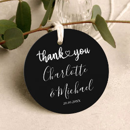 Schwarz und Weiß Moderne Elegance Hochzeit Vielen Geschenkanhänger