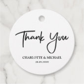 Schwarz und Weiß Moderne Elegance Hochzeit Vielen Geschenkanhänger (Vorderseite)