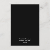 Schwarz und Weiß Moderne, elegante Hochzeitsdetail Begleitkarte (Rückseite)