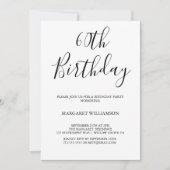 Schwarz und Weiß Moderne Eleganz 60. Geburtstag Einladung (Vorderseite)